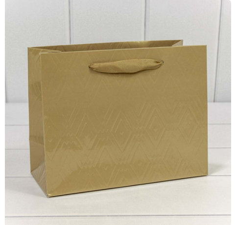 Пакет подарочный "Элегант" Золотой 32*26*13 см 230г