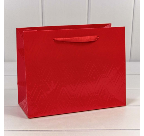 Пакет подарочный "Элегант" Красный-1 32*26*13 см 230г