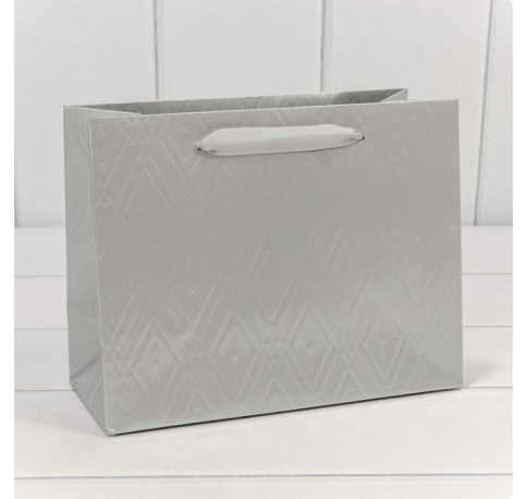 Пакет подарочный "Элегант" Серебряный 32*26*13 см 230г