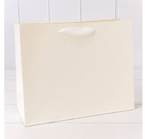 Пакет подарочный Крафт Белый 32*26*13 см 180г