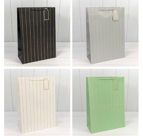 Пакет подарочный с тиснением "Полосы1" (микс) 32*42*15 см 210г