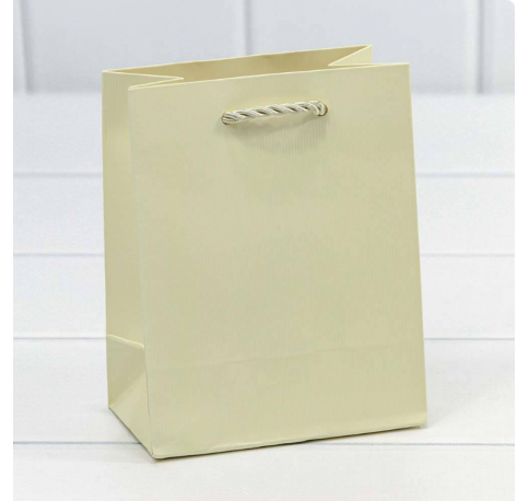 Пакет подарочный "Фактура" Бежевый 18*23*10 см 210г