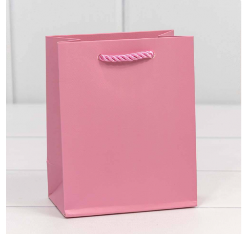 Пакет подарочный "Фактура" Розовый 18*23*10 см 210г