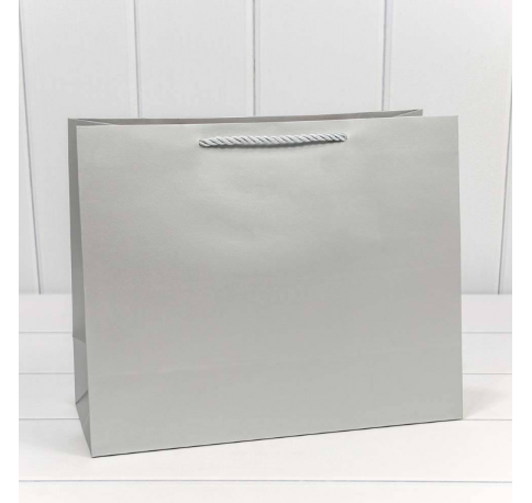 Пакет подарочный "Фактура" Серебряный 32*26*13 см 210г