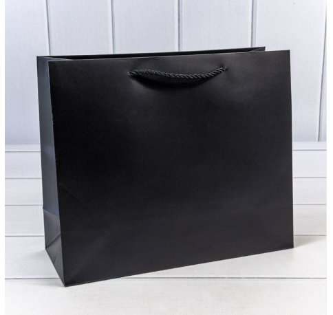 Пакет подарочный "Фактура" Чёрный 32*26*13 см  210г