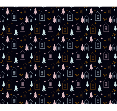 Коробка подарочная 200*200*30 мм, дизайн МО2025-9 с крафт/белым дном