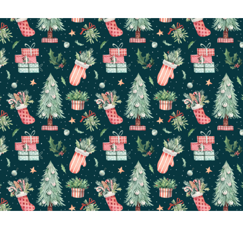 Коробка подарочная 200*200*30 мм, дизайн МО2025-11 с крафт/белым дном