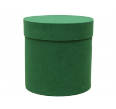Коробка бархатная, d-200, h-200, зеленая