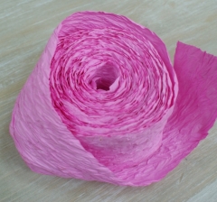 Бумажная лента 4 см*10 м, ярко-розовая