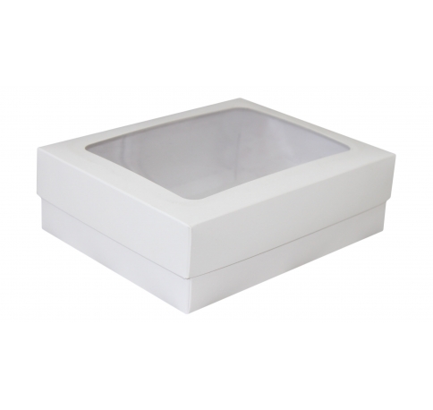 Коробка самосборная с окном 190*150*60 мм, белая
