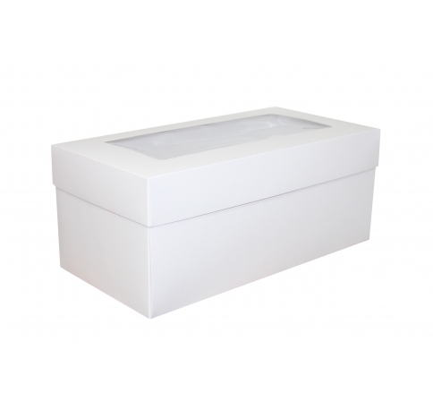 Коробка самосборная с окном 360*180*150 мм, белая