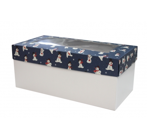 Коробка подарочная 360*180*150, дизайн МО2022-10 с белым дном и окном