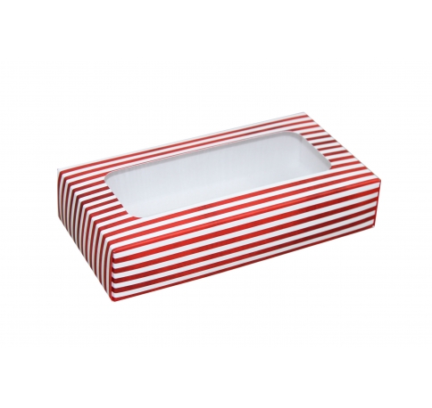 Коробка подарочная с окном 180*90*40, ДИЗАЙН 2020-1, крафт/белое дно