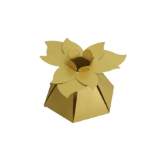 Коробка "Цветок", золотая