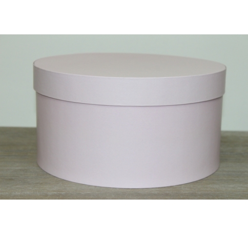 Коробка для цветов круглая h-120 d-235 мм, нежно-розовый