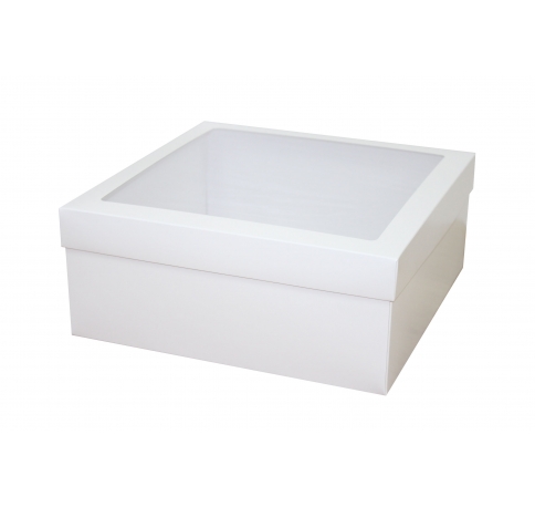 Коробка подарочная с окном 240*240*100 мм, белая