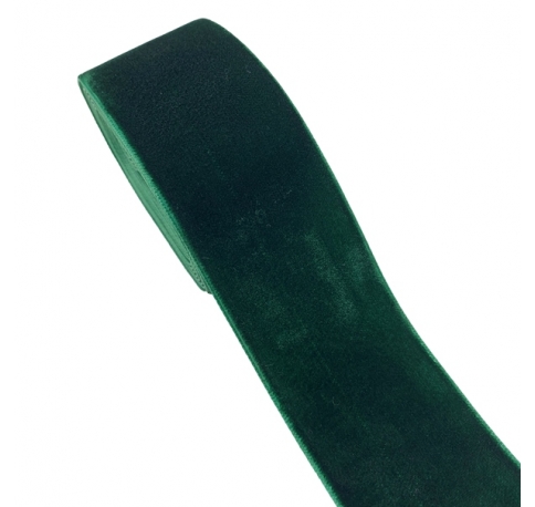 Лента бархатная 4 см/ 10 ярд, зеленый