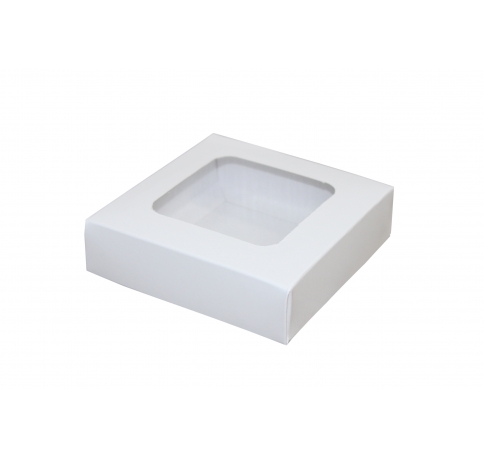 Размер 110*110*30 ММ, белая коробка с окном